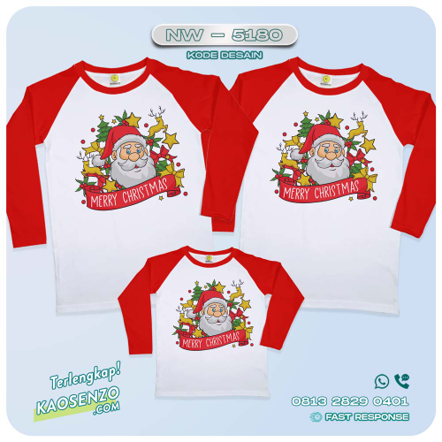 Baju Kaos Couple Keluarga Natal | Kaos Family Custom Christmas | Kaos Natal NW 5180