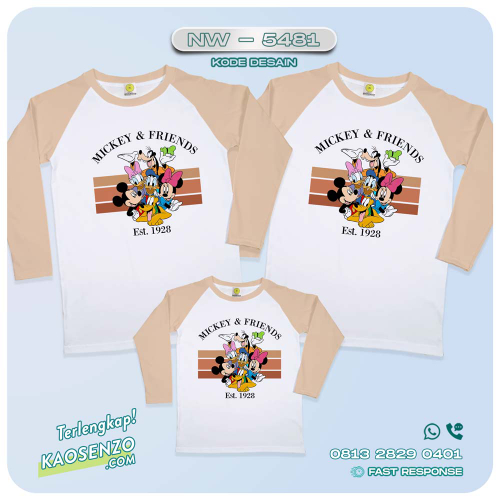 Baju Kaos Couple Keluarga Mickey Mouse | Kaos Family Custom | Kaos Mickey Mouse - NW 5481