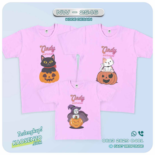 Baju Kaos Couple Keluarga Halloween | Kaos Family Custom | Kaos Halloween - NW 2546