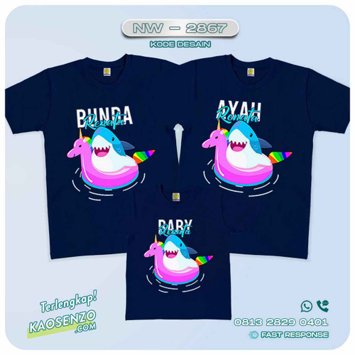 Kaos Couple Keluarga Baby Shark | Kaos Ulang Tahun Anak | Kaos Baby Shark - NW 2467