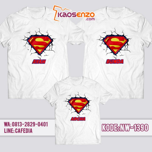 Baju Kaos Couple Keluarga Superman | Kaos Family Custom | Kaos Superman - NW 1390