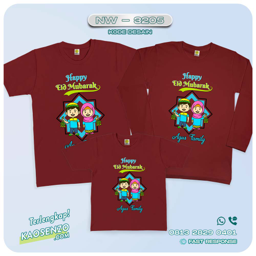 Baju Kaos Couple Keluarga Lebaran | Kaos Family Custom | Kaos Lebaran - NW 3205