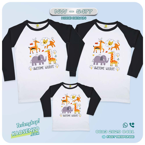 Baju Kaos Couple Keluarga Animal Zoo | Kaos Ultah Anak | Kaos Animal Zoo & Jungle NW 5477