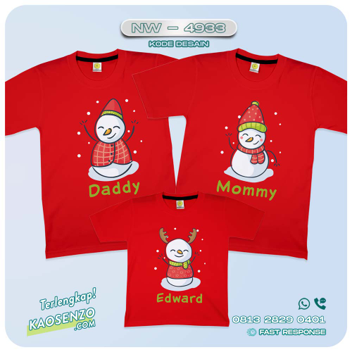 Baju Kaos Couple Keluarga Natal | Kaos Family Custom Christmas | Kaos Natal - NW 4933