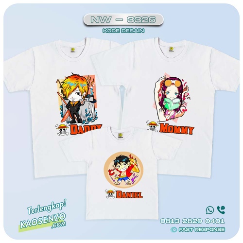 Baju Kaos Couple Keluarga One Piece | Kaos Family Custom | Kaos One Piece - NW 3326