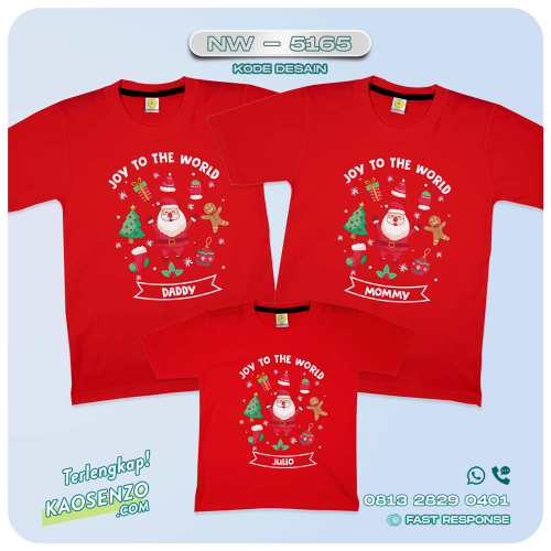 Baju Kaos Couple Keluarga Natal | Kaos Family Custom Santa Christmas | Kaos Natal - NW 5165
