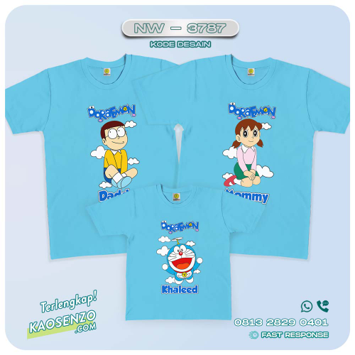 Baju Kaos Couple Keluarga Doraemon | Kaos Family Custom | Kaos Doraemon - NW 3787