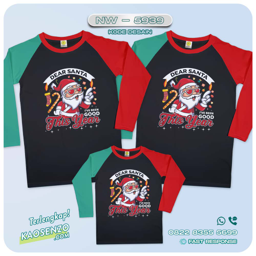 Baju Kaos Couple Keluarga Natal | Kaos Family Custom Christmas | Kaos Natal - NW 5939