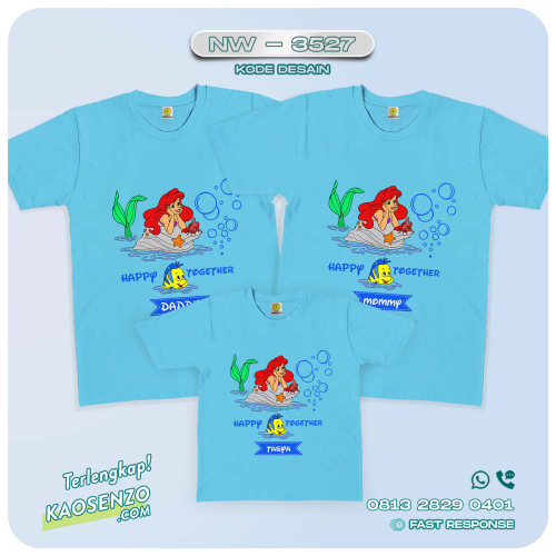 Baju Kaos Couple Keluarga Mermaid | Kaos Family Custom | Kaos Mermaid - NW 3527