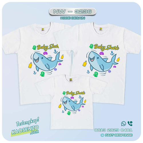 Baju Kaos Couple Keluarga Baby Shark | Kaos Family Custom | Kaos Baby Shark - NW 3236