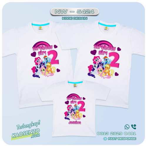 Baju Kaos Couple Keluarga Little Pony | Kaos Family Custom | Kaos Little Pony - NW 5424