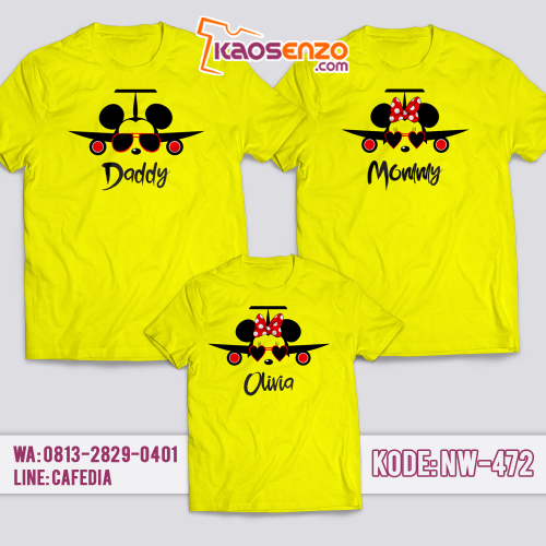 Baju Kaos Couple Keluarga | Kaos Family Custom Mickey & Minnie Mouse - NW 472