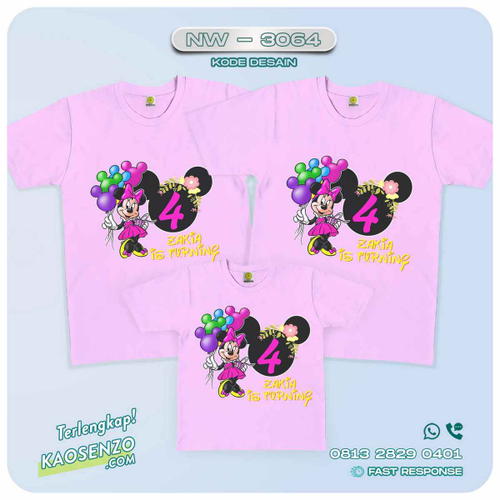 Baju Kaos Couple Keluarga Mickey Minnie Mouse | Kaos Family Custom | Kaos Mickey Minnie Mouse - NW 3064
