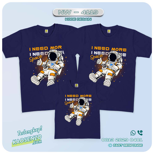 Baju Kaos Couple Keluarga Astronot | Kaos Family Custom | Kaos Astronot - NW 4119