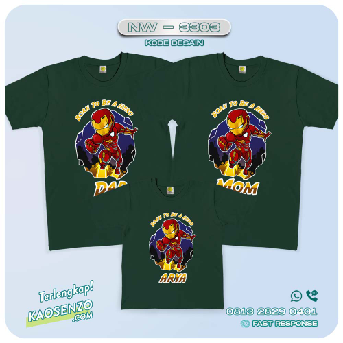 Baju Kaos Couple Keluarga | Kaos Family Custom Iron Man - NW 3303