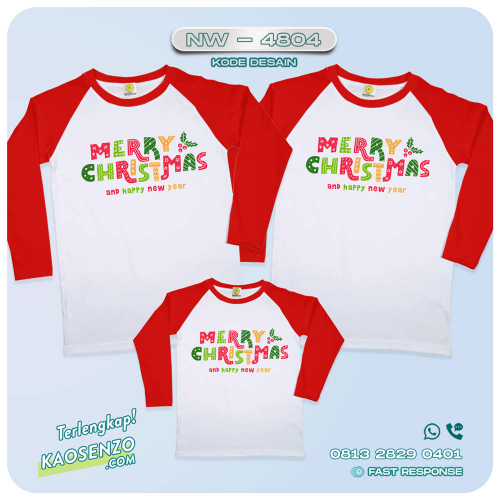 Baju Kaos Couple Keluarga Natal | Kaos Family Custom Christmas | Kaos Natal NW 4784