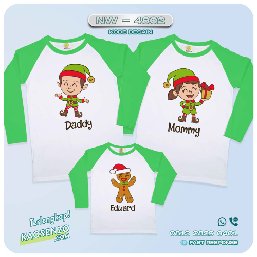 Baju Kaos Couple Keluarga Natal | Kaos Family Custom Christmas | Kaos Natal NW 4802