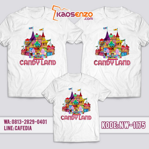 Baju Kaos Couple Keluarga Candy Land | Kaos Family Custom | Kaos Candy Land - NW 1175