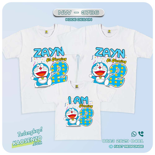 Baju Kaos Couple Keluarga Doraemon | Kaos Family Custom | Kaos Doraemon - NW 3786