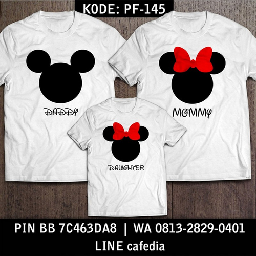 Baju Kaos Couple Keluarga | Kaos Family Custom Mickey & Minnie Mouse - PF 145