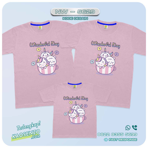 Baju Kaos Couple Keluarga Unicorn | Kaos Family Custom | Kaos Unicorn - NW 5629
