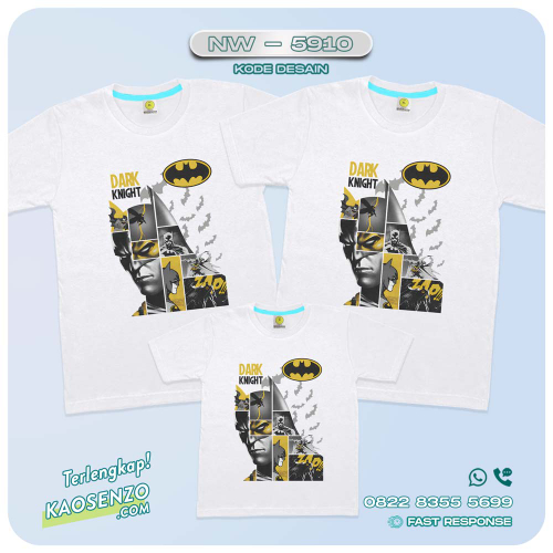 Baju Kaos Couple Keluarga Batman | Kaos Family Custom Batman | Kaos Batman - NW 5910