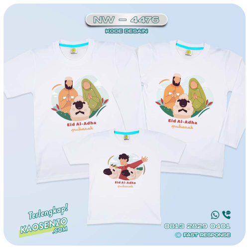 Baju Kaos Couple Keluarga Idul Adha | Kaos Family Custom Tema Qurban | Kaos Motif Islami Idul Adha - NW 4476