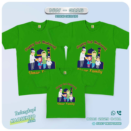 Baju Kaos Couple Keluarga Lebaran | Kaos Family Custom | Kaos Lebaran - NW 3116