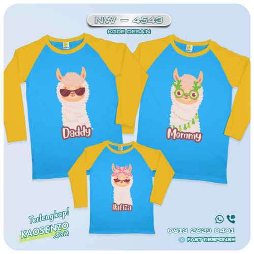 Baju Kaos Couple Keluarga Animal - Llama | Kaos Ultah Anak | Kaos Family Custom | Kaos Animal - Llama NW 4543