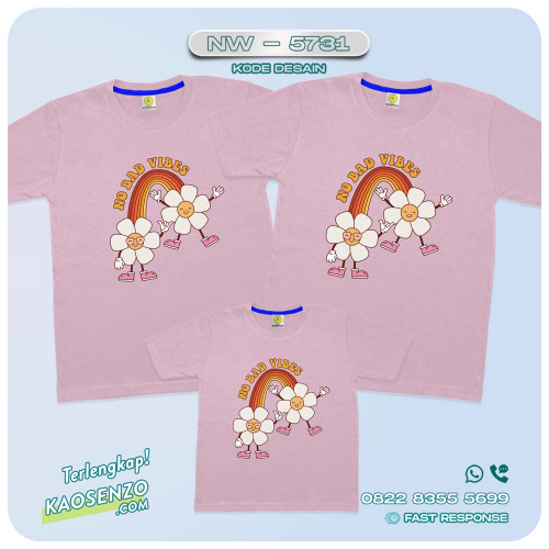 Baju Kaos Couple Keluarga Flower | Kaos Couple Family Custom Bunga | Kaos motif Flower Groovy- NW 5731