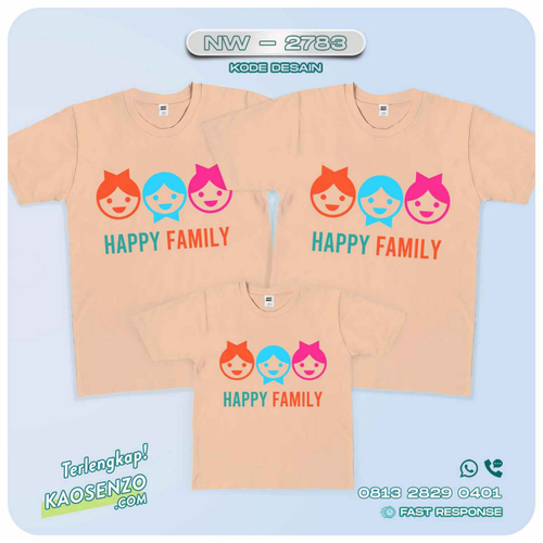 Baju Kaos Couple Keluarga Happy Family | Kaos Happy Family - NW 2783