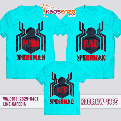 Baju Kaos Couple Keluarga Spiderman | Kaos Family Custom | Kaos Spiderman - NW 1465