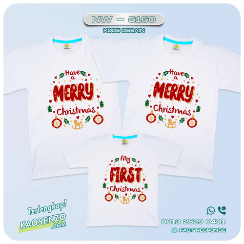 Baju Kaos Couple Keluarga Natal | Kaos Family Custom Christmas | Kaos Natal - NW 5160