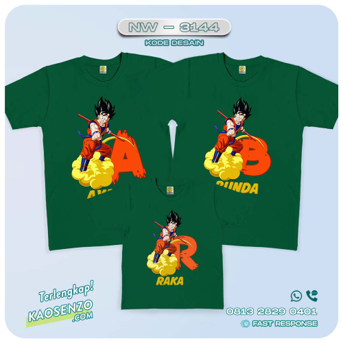 Baju Kaos Couple Keluarga Dragon Ball | Kaos Family Custom | Kaos Dragon Ball - NW 3144