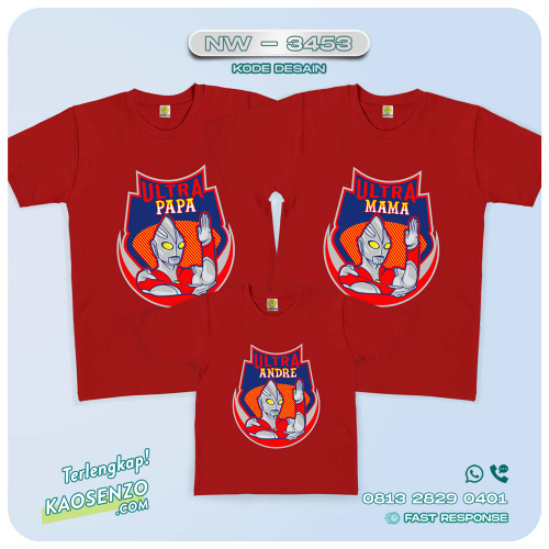 Baju Kaos Couple Keluarga | Kaos Family Custom Ultraman - NW 3453