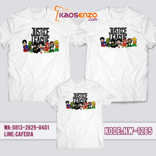 Baju Kaos Couple Keluarga Justice League | Kaos Family Custom | Kaos Justice League - NW 1265