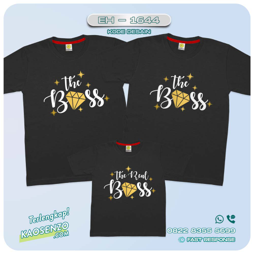 Baju Kaos Couple Keluarga The Boss | Kaos Couple Family The Boss | Kaos Motif The Boss - EH 1644