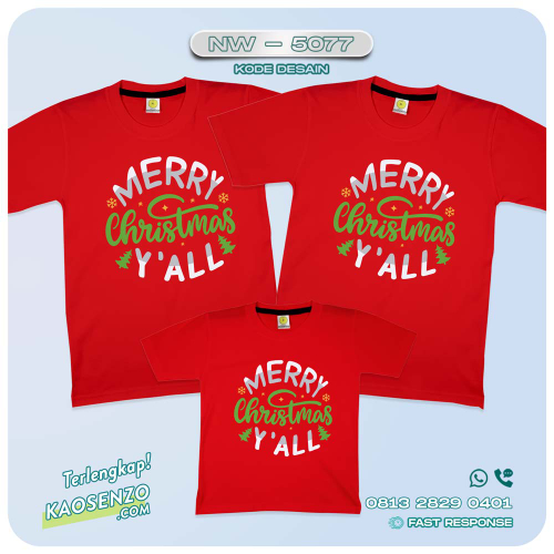 Baju Kaos Couple Keluarga Natal | Kaos Family Custom Christmas | Kaos Natal - NW 5077