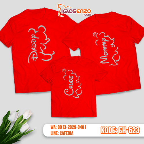 Baju Kaos Couple Keluarga | Kaos Family Custom Mickey Minnie Mouse - EH 523