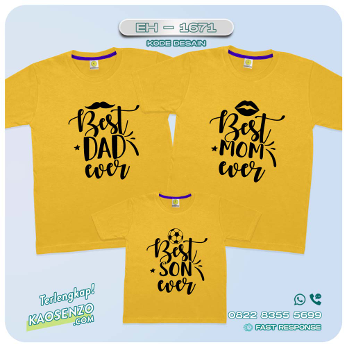 Baju Kaos Couple Keluarga | Kaos Family Custom | Kaos Motif Best Dad Mom - EH - 1671