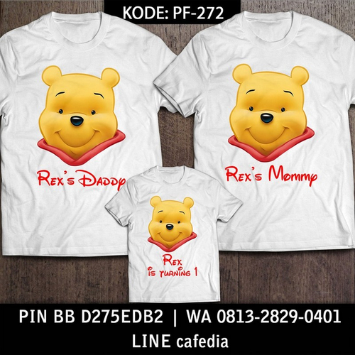 Kaos Couple Keluarga | Kaos Ulang Tahun Anak Winnie The Pooh - PF 272