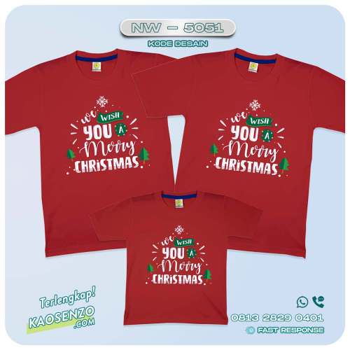 Baju Kaos Couple Keluarga Natal | Kaos Family Custom Christmas | Kaos Natal - NW 5051