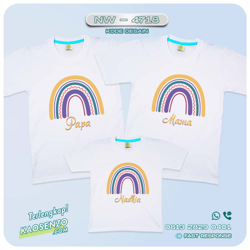 Baju Kaos Couple Keluarga Boho Rainbow | Kaos Family Custom | Kaos Ultah Aanak| Kaos Boho Rainbow - NW 4718