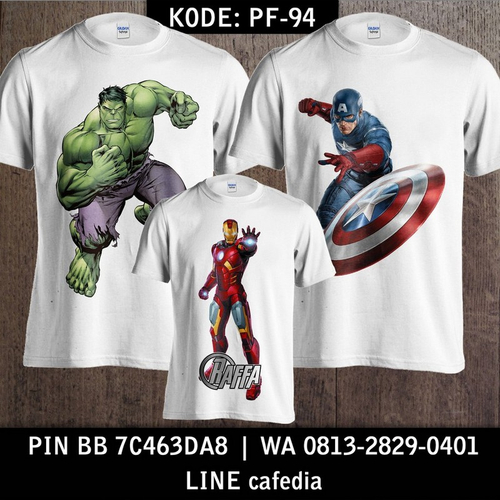 Baju Kaos Couple Keluarga | Kaos Family Custom The Avengers - PF 94