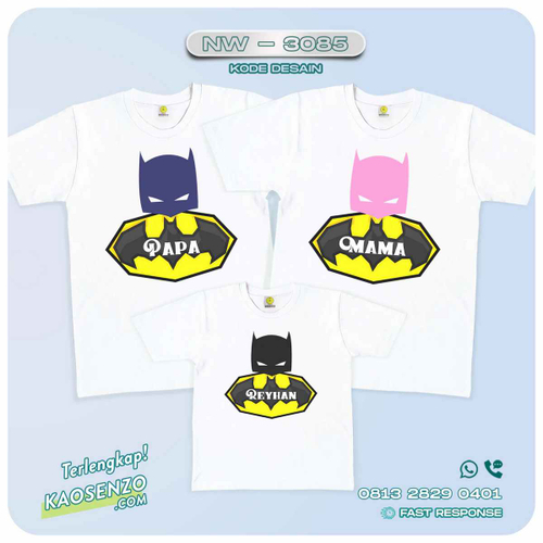 Baju Kaos Couple Keluarga Batman | Kaos Ultah Anak | Kaos Batman - NW 3085
