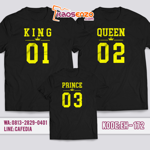 Baju Kaos Keluarga | Kaos Nama Anak & Dewasa | Kaos King Queen Custom Nama | Gratis Ganti Nama/Tulisan