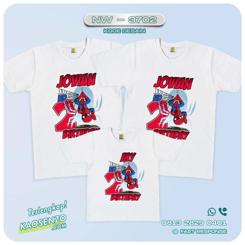 Baju Kaos Couple Keluarga Spiderman | Kaos Ulang Tahun Anak | Kaos Spiderman - NW 3702