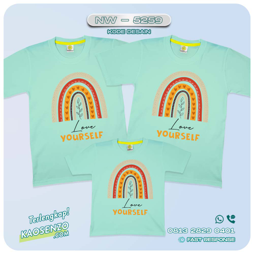 Baju Kaos Couple Keluarga Boho Rainbow | Kaos Family Custom | Kaos Boho Rainbow - NW 5259