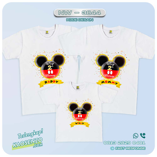 Baju Kaos Couple Keluarga Mickey Minnie Mouse | Kaos Family Custom | Kaos Mickey Minnie Mouse - NW 3844