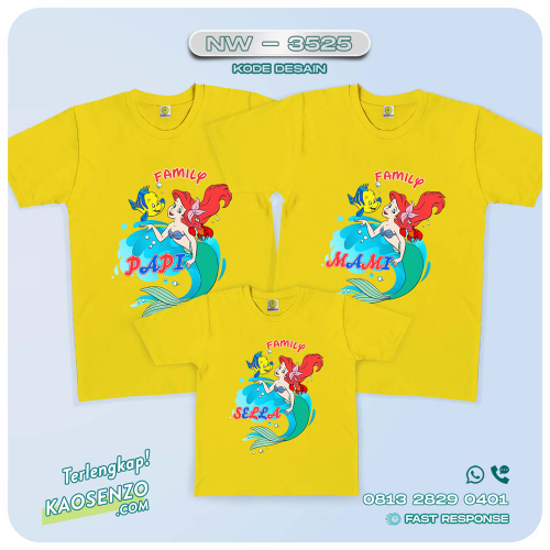 Baju Kaos Couple Keluarga Mermaid | Kaos Family Custom | Kaos Mermaid - NW 3525